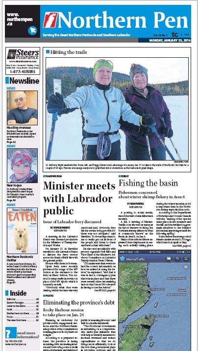 Northern Pen_thriller_25 Jan 2016 front page